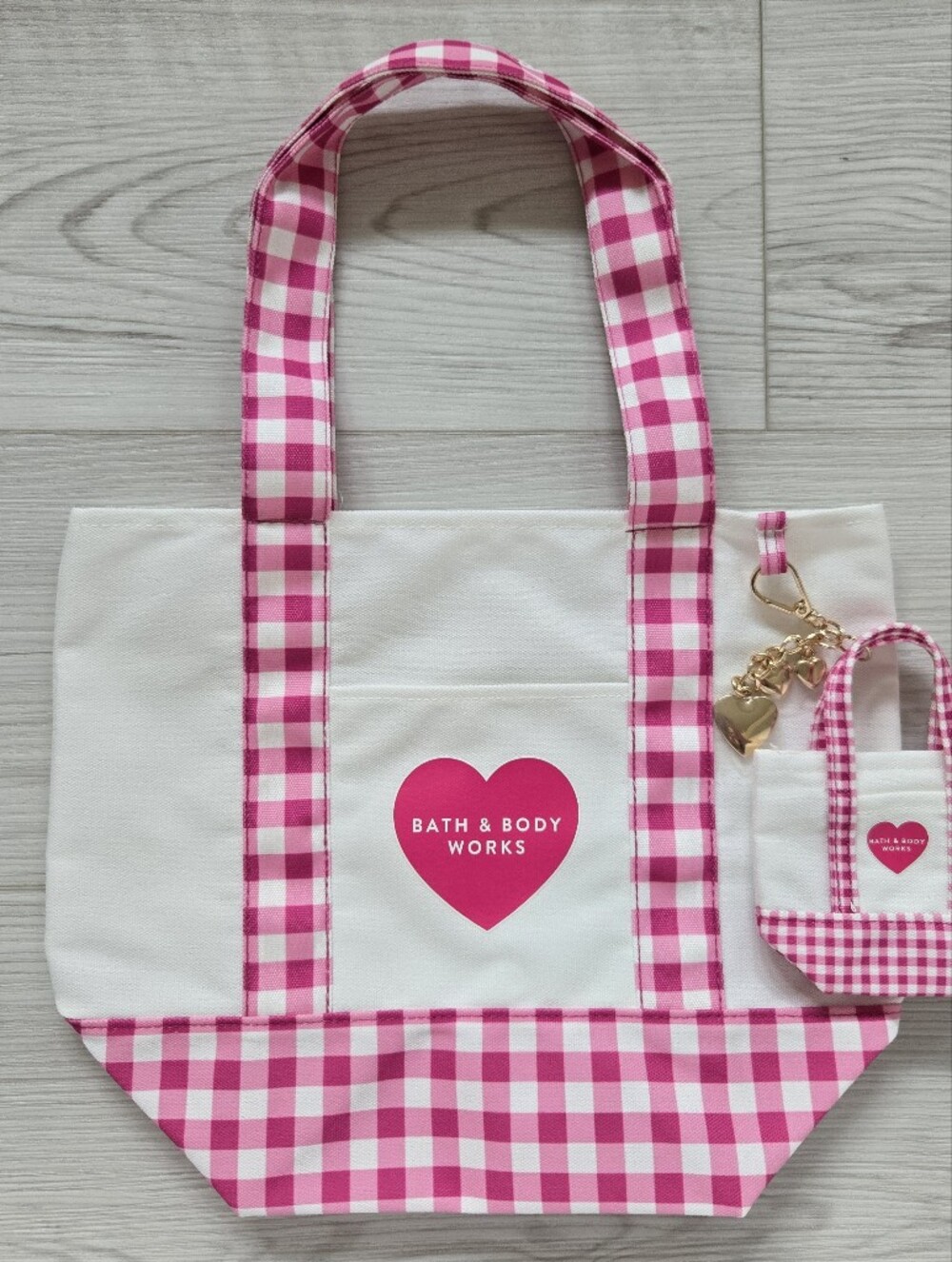 Bath & Body Works | Pink Gingham Tote & Mini Bag 🩷